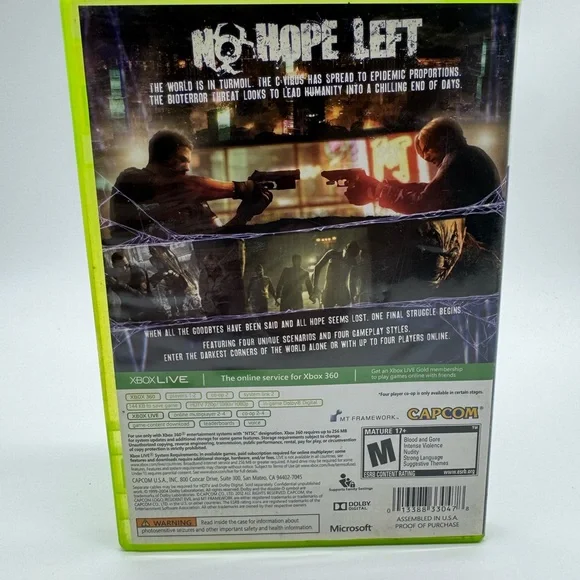 Resident Evil 6 for Xbox 360 by - Green Case - Picture 4 of 4